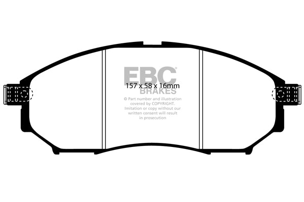 EBC Front Yellowstuff Pads for Nissan Murano Z50 3.5 BHP 2003 DP41671R