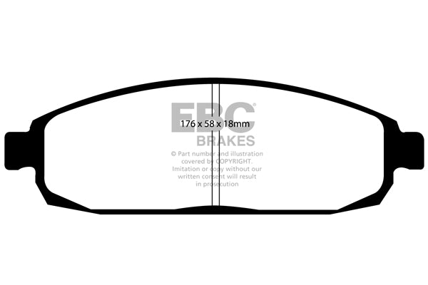EBC Front Yellowstuff Pads for Jeep Commander 5.7 BHP 2006 DP41732R