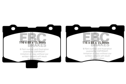 EBC Front Greenstuff Pads for Honda Legend KB1 3.5 BHP 2004 DP21735