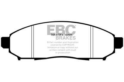 EBC Front Greenstuff Pads for Nissan Pathfinder 2.5 TD BHP 2005 DP61747