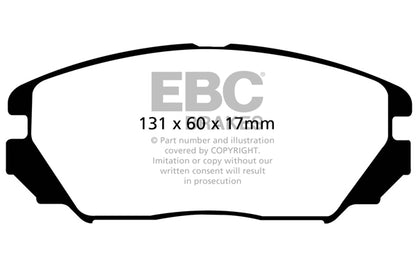 EBC Front Greenstuff Pads for Hyundai Grandeur 3.3 BHP 2007 DP21757