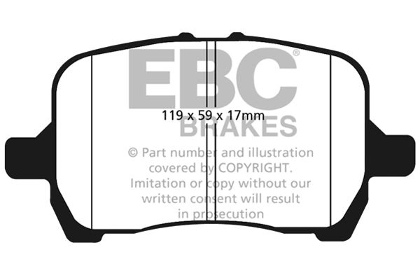 EBC Front Yellowstuff Pads for Opel GT 2.0 T BHP 2006 DP41763R