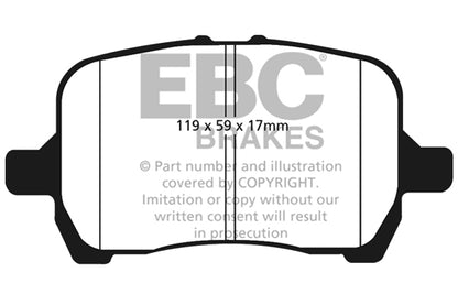 EBC Front Greenstuff Pads for Opel GT 2.0 T BHP 2006 DP21763