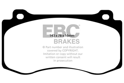 EBC Front Greenstuff Pads for Jeep Grand Cherokee 6.1 BHP 2006 DP61764
