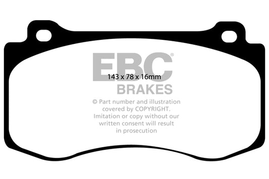EBC Front Greenstuff Pads for Jeep Grand Cherokee 6.1 BHP 2006 DP61764