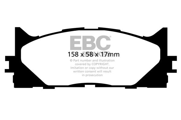 EBC Front Yellowstuff Pads for Toyota Camry 2.0 BHP 2011 DP41790R