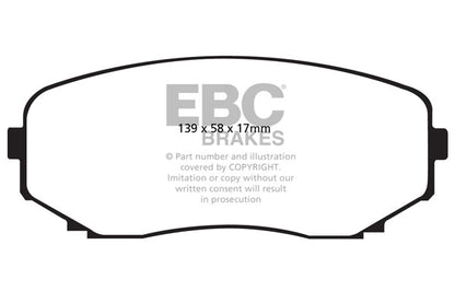 EBC Front Yellowstuff Pads for Ford Edge (U387) 2.0 T 240BHP 2011 DP41794R