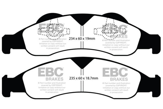 EBC Front Greenstuff Pads for Ford Expedition 5.4 BHP 2007 DP61803