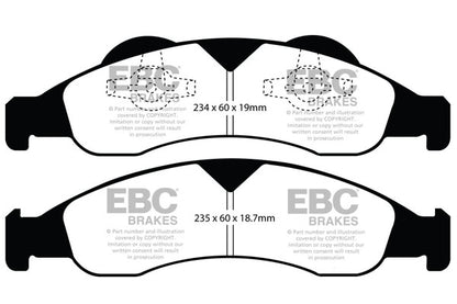EBC Front Yellowstuff Pads for Ford Expedition 5.4 BHP 2007 DP41803R