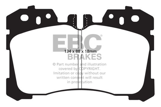 EBC Front Yellowstuff Pads for Lexus LS460 (XF40) 4.6 BHP 2006 DP41811R