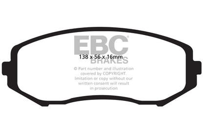 EBC Front Greenstuff Pads for Suzuki Grand Vitara TA74 1.6 BHP 2006 DP61818
