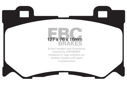 EBC Front Redstuff Pads for Nissan Skyline Coupe (V36) Type-S 3.7 BHP 2007 DP31823C