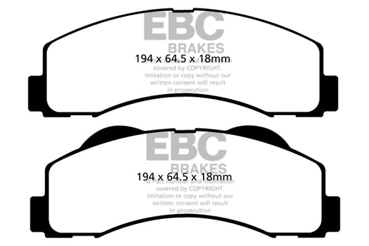 EBC Front Greenstuff Pads for Ford Expedition 3.5 Twin T BHP 2015 DP61855
