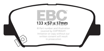 EBC Front Greenstuff Pads for Hyundai Genesis DH 3.0 257BHP 2014 DP21863