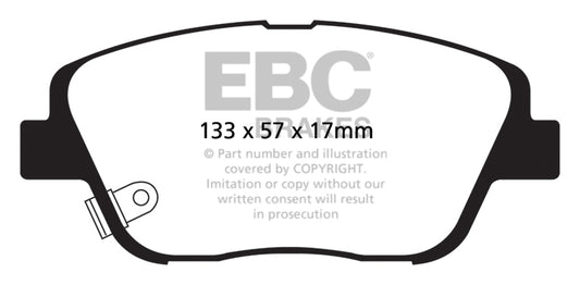 EBC Front Greenstuff Pads for Kia Optima (TF) 2.0 BHP 2012 DP21864