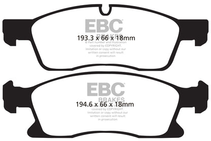 EBC Front Yellowstuff Pads for Jeep Grand Cherokee 3.6 BHP 2011 DP41871R