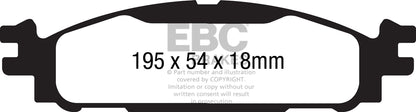 EBC Front Greenstuff Pads for Ford Explorer 2.0 T BHP 2011 DP21873