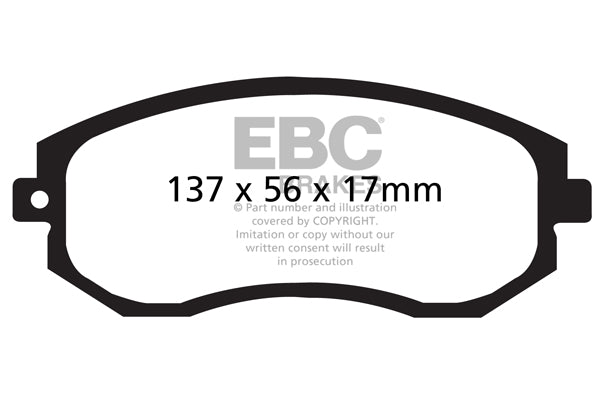 EBC Front Yellowstuff Pads for Subaru BRZ 2.0 200BHP 2012 DP41884R