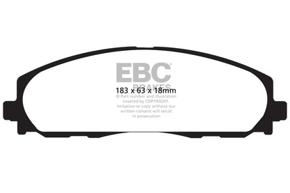 EBC Front Greenstuff Pads for Fiat Freemont 2.4 170BHP 2012 DP61888