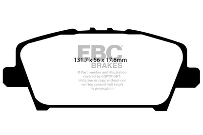EBC Front Greenstuff Pads for Honda Civic FN 1.4 BHP 2006 DP21901