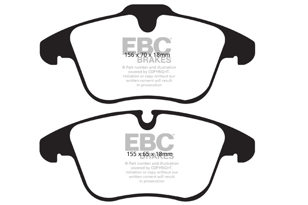 EBC Front Greenstuff Pads for Jaguar SType 3.0 235BHP 2006 DP21911