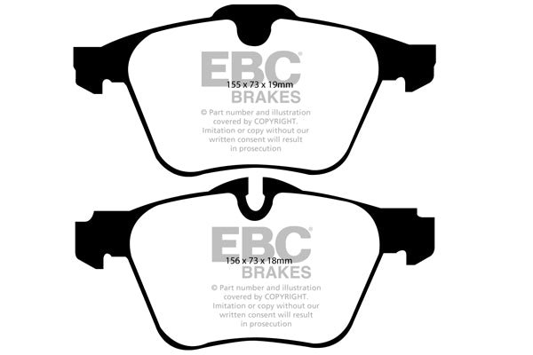 EBC Front Greenstuff Pads for Jaguar XF (X250) 2.0 T 241BHP 2012 DP21912