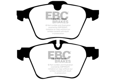 EBC Front Greenstuff Pads for Jaguar XF (X250) 2.0 T 241BHP 2012 DP21912