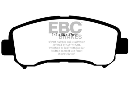 EBC Front Greenstuff Pads for Nissan Juke (1st Gen) Nismo RS 1.6 T 218BHP 2014 DP21954