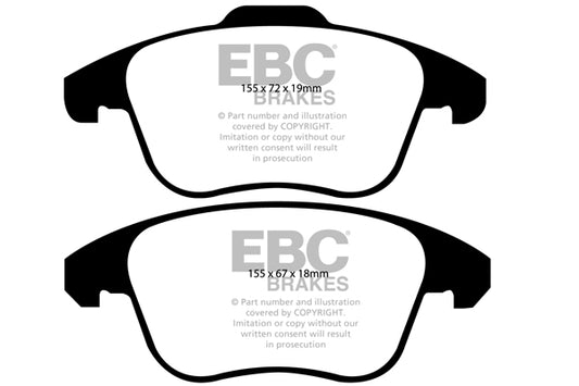 EBC Front Yellowstuff Pads for Citroen C4 2nd Generation 1.6 T 156BHP 2010 DP41960R