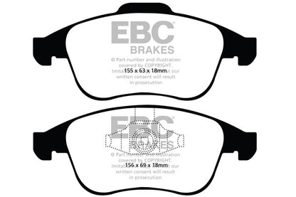 EBC Front Greenstuff Pads for Renault Laguna 3 2.0 140BHP 2007 DP21992