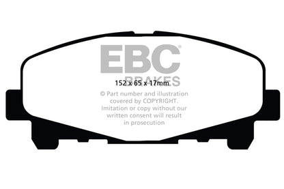 EBC Front Greenstuff Pads for Honda Accord CU2 2.4 BHP 2008 DP21999