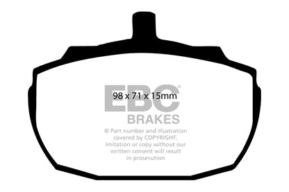 EBC Front Greenstuff Pads for MG R V8 3.9 190BHP 1992 DP2243