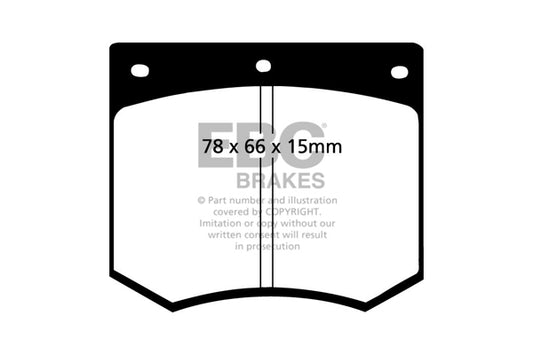 EBC Front Greenstuff Pads for Ford Capri Mk3 Tickford 2.8 T 205BHP 1990 DP2291