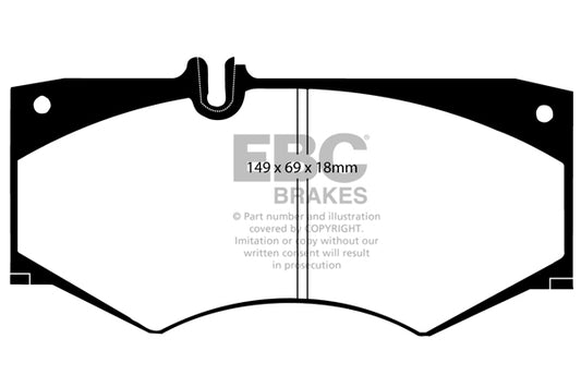 EBC Front Yellowstuff Pads for Mercedes GWagon (W460) G200 BHP 1990 DP4413R