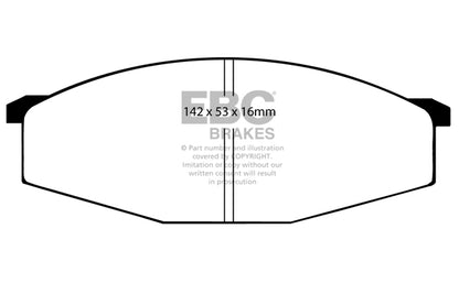 EBC Front Greenstuff Pads for Nissan Patrol 260 2.8 BHP 1990 DP6445