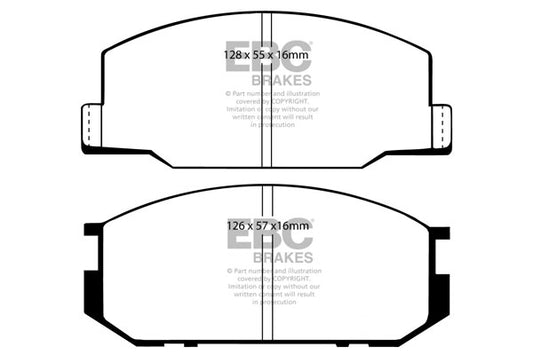 EBC Front Greenstuff Pads for Lotus Esprit 2.2 172BHP 1990 DP2456