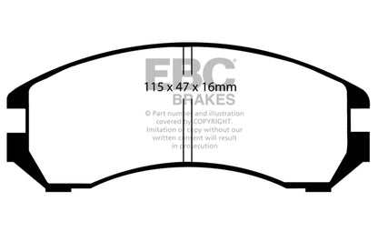 EBC Front Greenstuff Pads for Nissan Silvia (S13) 1.8 BHP 1990 DP2665