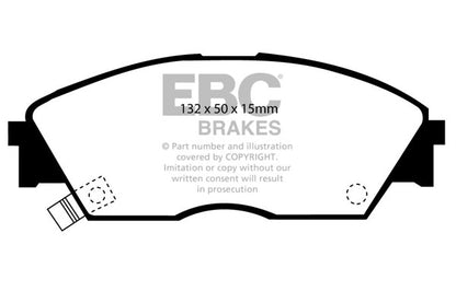 EBC Front Greenstuff Pads for Honda Civic EC 1.4 BHP 1990 DP2706