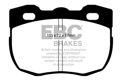 EBC Front Yellowstuff Pads for Land Rover 90 2.3 BHP 1990 DP4814R