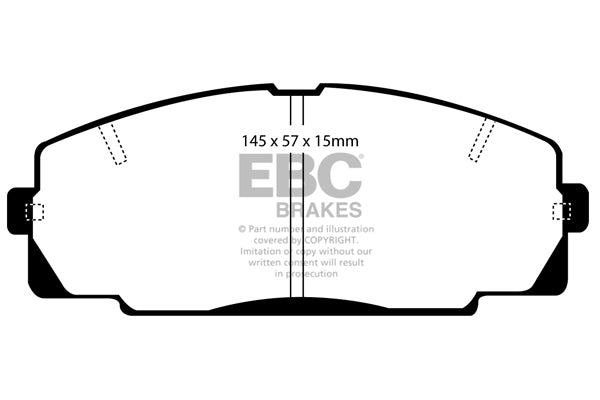 EBC Front Yellowstuff Pads for Toyota Granvia 2.7 BHP 1995 DP4722R