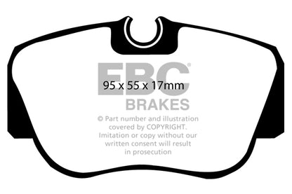 EBC Front Greenstuff Pads for Mercedes 190 (W201) 1.8 BHP 1990 DP2778