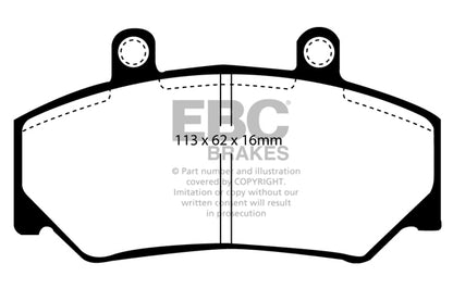 EBC Front Yellowstuff Pads for Volvo 740 2.0 BHP 1990 DP4800R