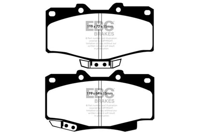 EBC Front Yellowstuff Pads for Toyota 4 Runner VZN185 3.4 BHP 1995 DP4807R