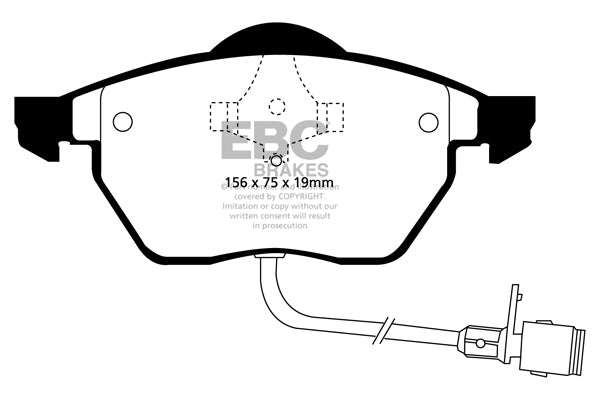 EBC Front Redstuff Pads for Audi 100 quattro 2.6 BHP 1992 DP3836C