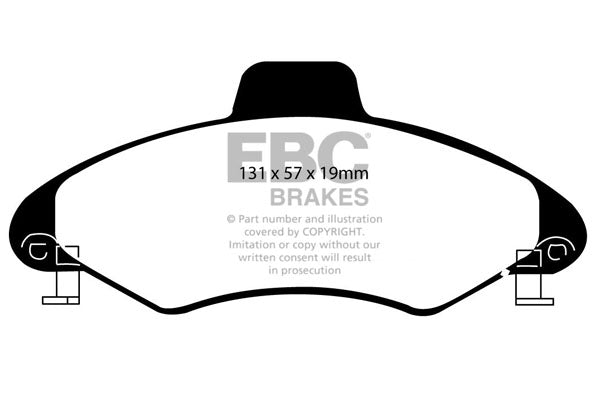 EBC Front Greenstuff Pads for Ford Escort Mk6 1.6 BHP 1998 DP2837/2