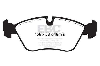 EBC Front Yellowstuff Pads for Volvo 850 2.0 BHP 1992 DP4880R