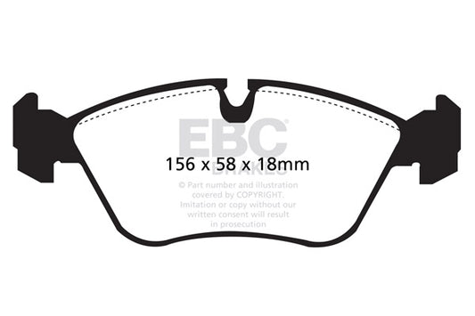 EBC Front Redstuff Pads for Volvo 850 T-5 2.3 T BHP 1993 DP3880C