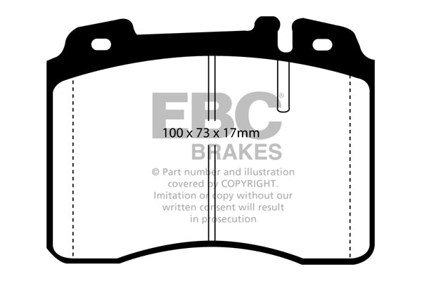 EBC Front Yellowstuff Pads for Mercedes CLK (C208) CLK430 4.3 BHP 1998 DP4927R