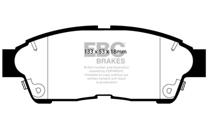 EBC Front Greenstuff Pads for Toyota Rav 4 XA10 2.0 BHP 1993 DP6964