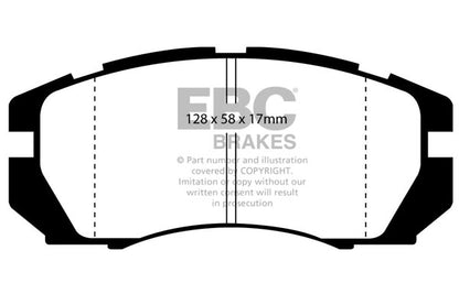 EBC Front Redstuff Pads for Subaru Legacy BC5 2.0 T BHP 1992 DP3966C